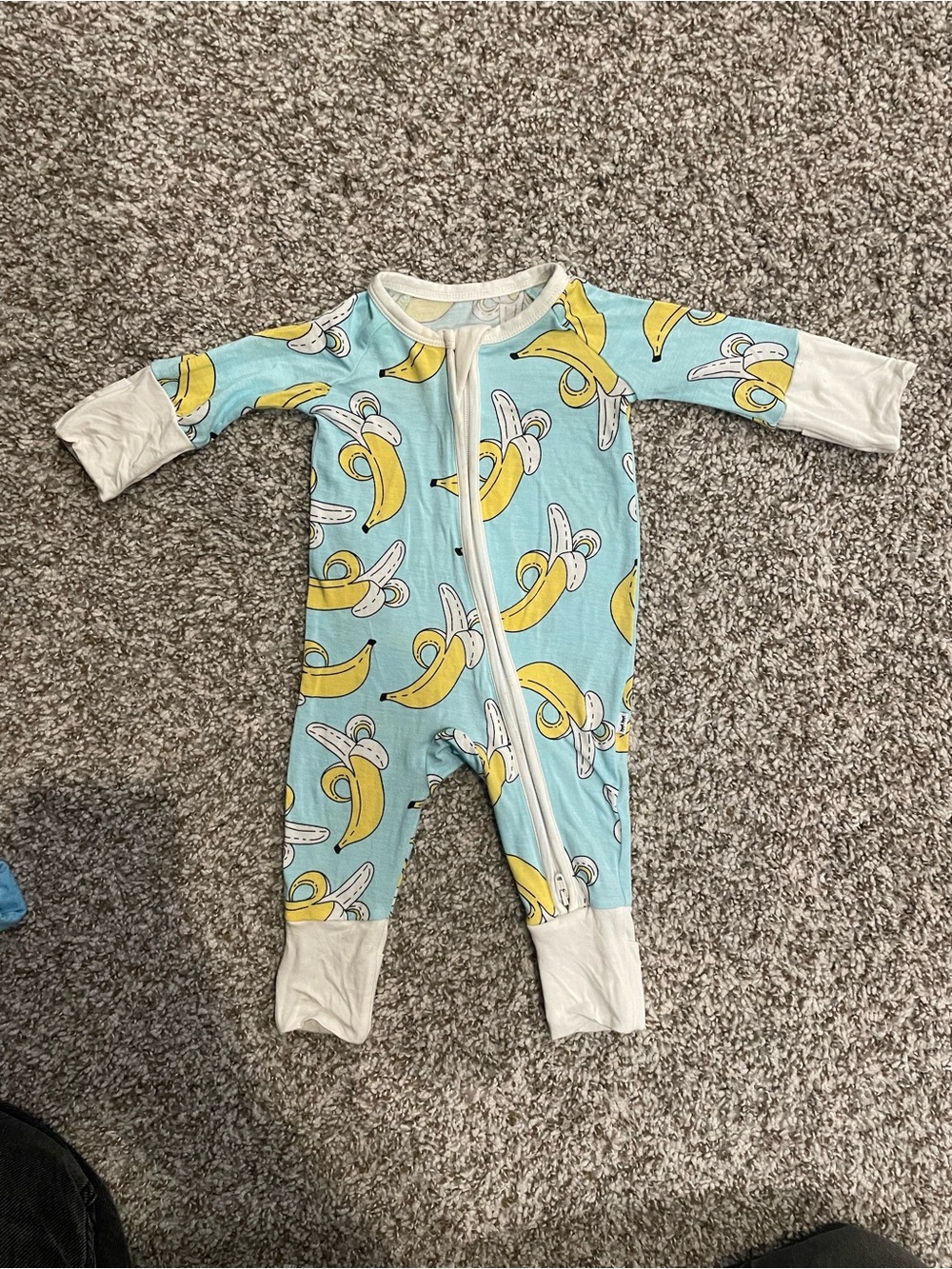 Little Sleepies Blue Banana Print Footie